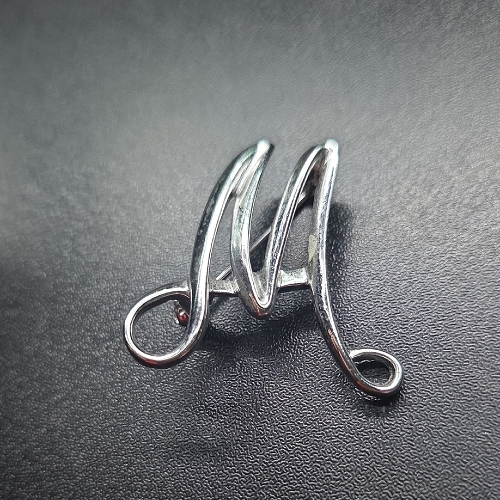 Source Unknown Silver 'M' Initial Cuff Link - Polished Metal